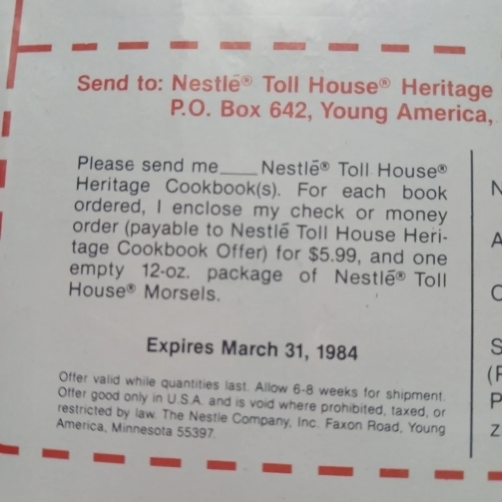Vintage 80's Nestle Toll House Morsels Better Baking Club Pamphlet New